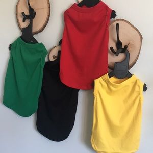 NEW!! 4 dog tanks shirts  red yellow green black